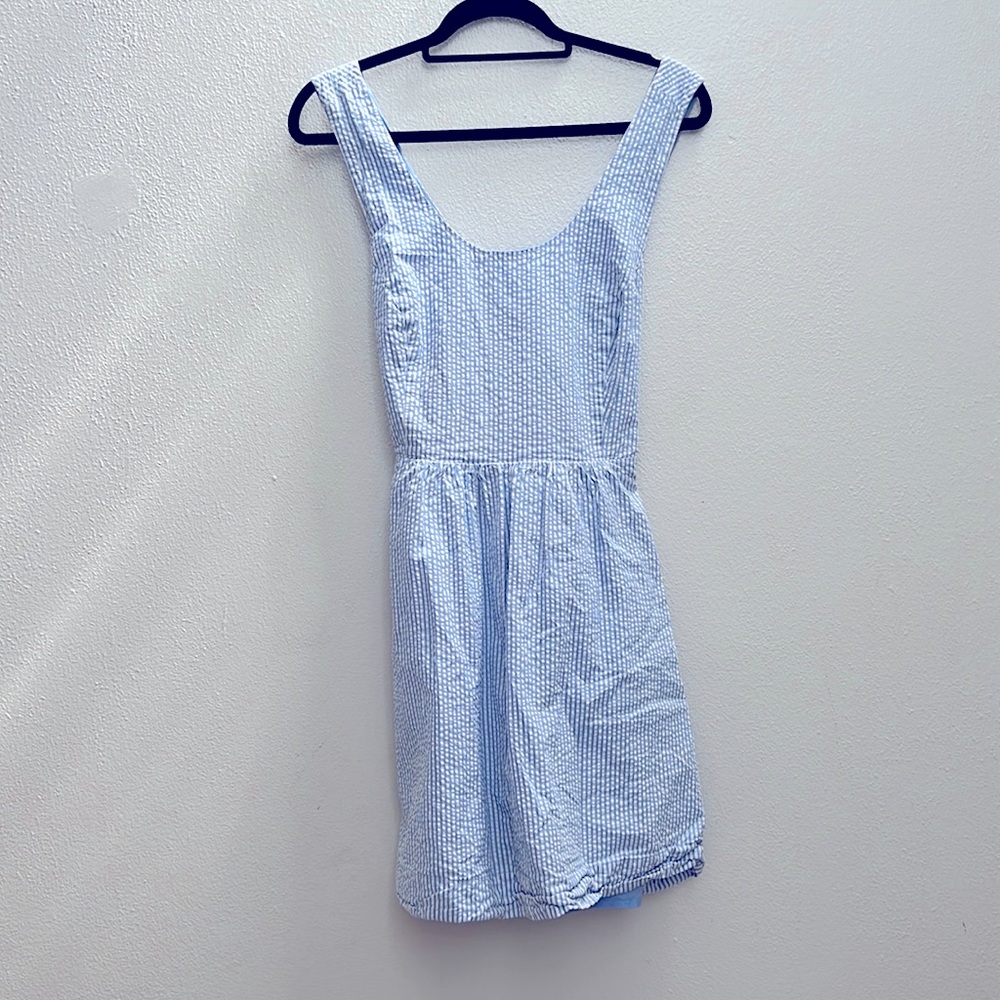 Vineyard Vines Light Blue Seersucker Crossback Dress